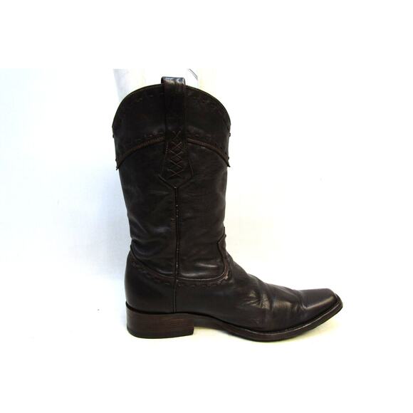 Cuadra Mens Size 9.5 D Brown Leather Buck Stitch Cowboy Western Boots main image 7